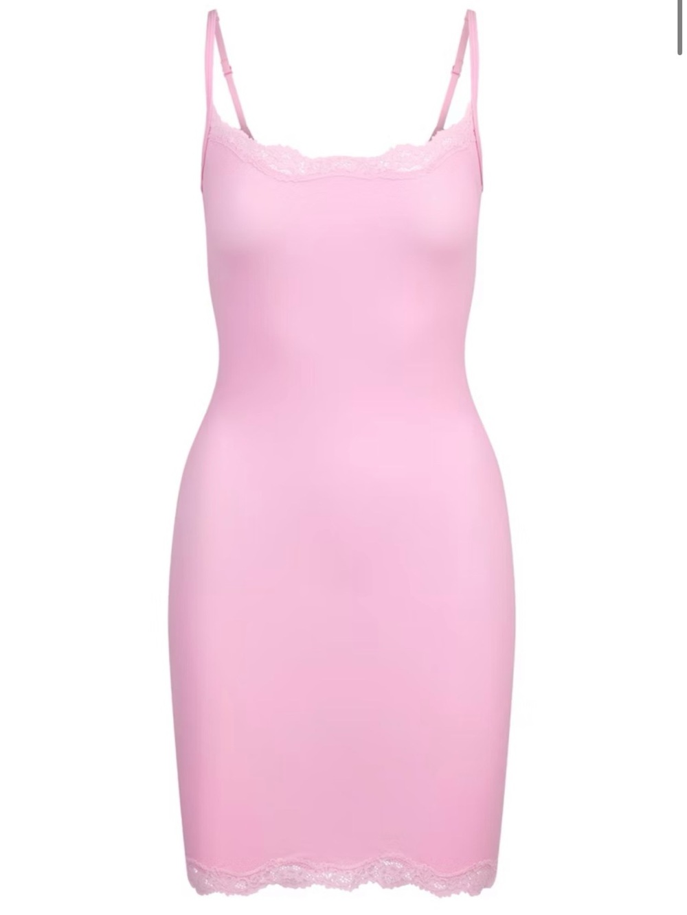 Women’s Pink Lace-Trim Slip Dress